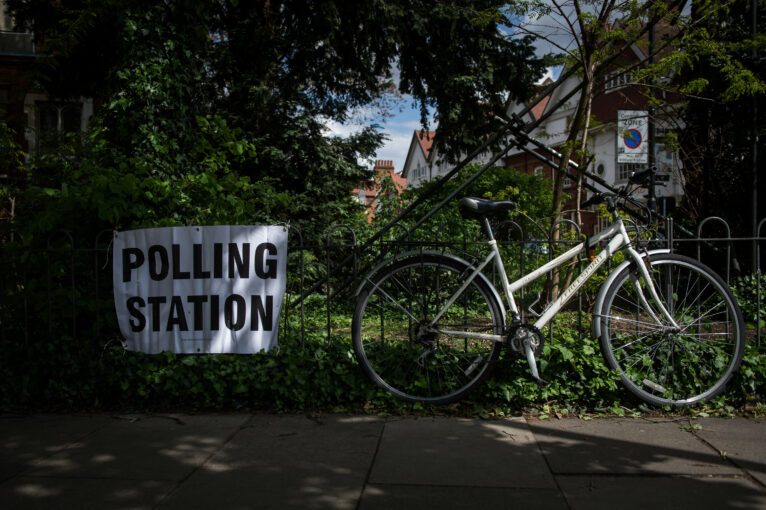 Bike by polling station